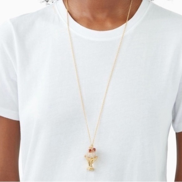 Kate Spade ice cream sundae golden necklace NWT - Picture 6 of 6